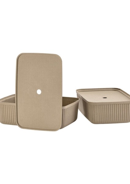 Pulp 2'li Saklama Kutusu 17 L Çamur Rengi 48 x 32 x 15 cm modelleri