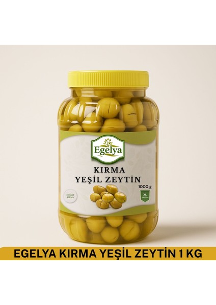 Domat Kırma Yeşil Zeytin 1 kg – Ege’den Sofralık Doğal Lezzet