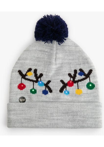 Yılbaşı Temalı Ponponlu Bere