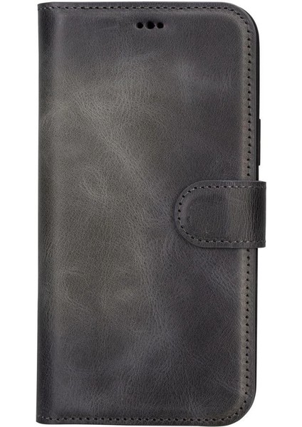 Buğz Apple iPhone 15 Plus Uyumlu Deri Cüzdanlı Kılıf Mwwn VS4EF Gri fırsatları