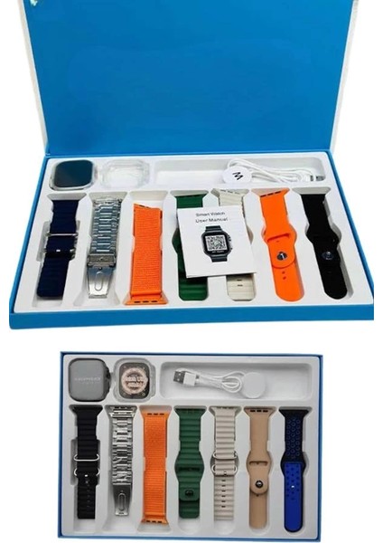 Buğz Akıllı Saat 7 Kordon Hediyeli Takvim Alarm Nabız Ölçer Bildirim Görme Sesli Görüşme modelleri