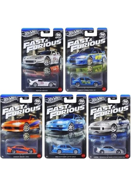 Fast & Furious Graphic Remix Serisi 5’li Set Diecast Koleksiyon Araba
