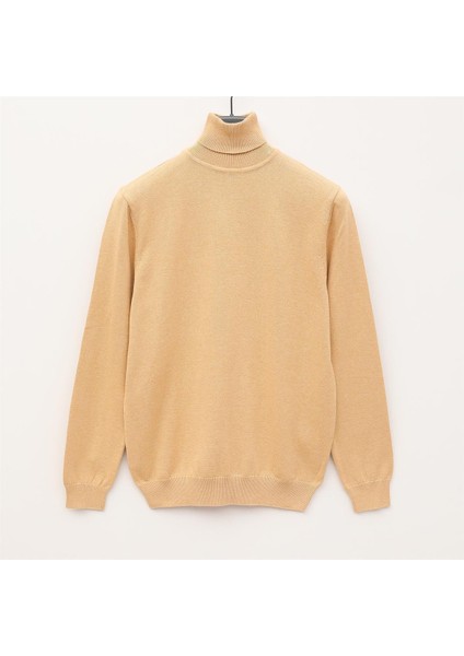 Erkek Şardonsuz Uzun Kol Ince Kazak - 180539 - Sarı