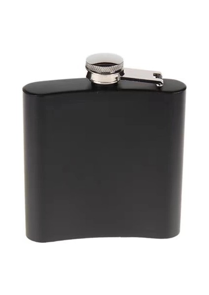 Buğz Siyah 6 Oz Çelik Cep Içki Kanyak Matarası