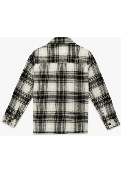 Düğmeli Uzun Kollu Cep Detaylı Ekose Oduncu Gömleği fiyatları