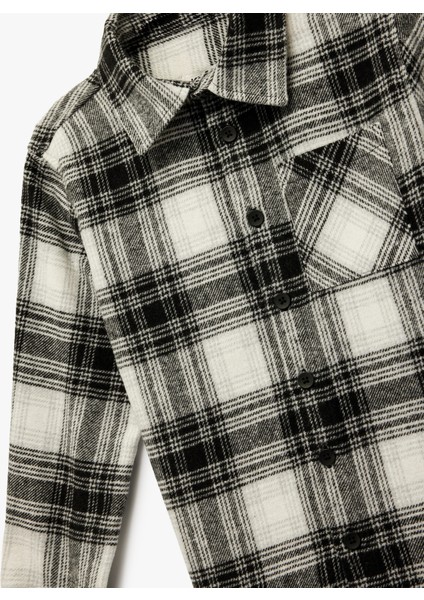 Düğmeli Uzun Kollu Cep Detaylı Ekose Oduncu Gömleği modelleri