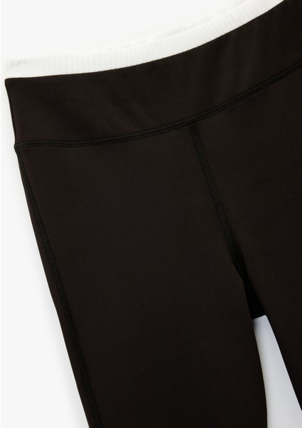 Çift Bel Detaylı Slim Fit Spor Tayt modelleri