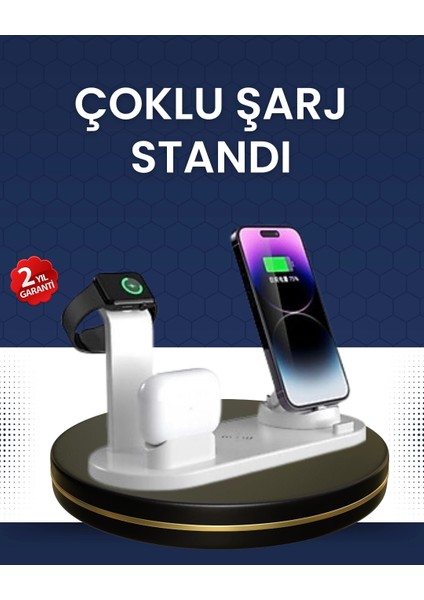 Buğz Modern Tasarımlı Çok Fonksiyonlu Kablosuz Şarj Standı