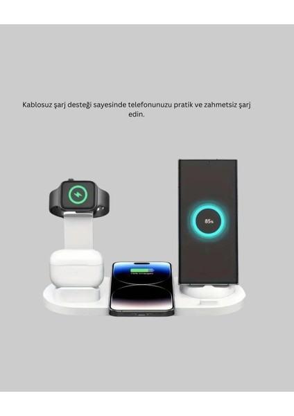 Buğz Modern Tasarımlı Çok Fonksiyonlu Kablosuz Şarj Standı modelleri