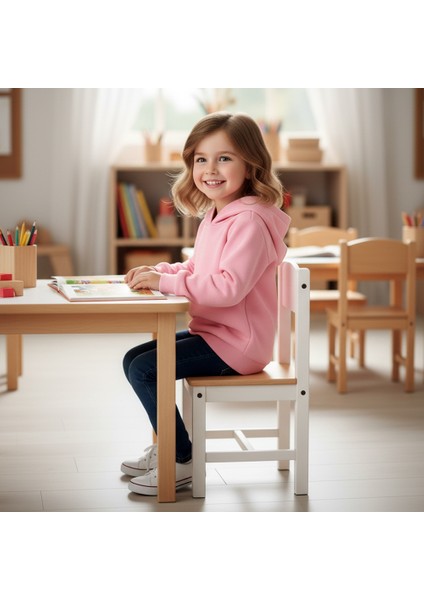 Woody Cord Çocuk Sweatshirt Kapüşonlu - Pembe - Düz modelleri