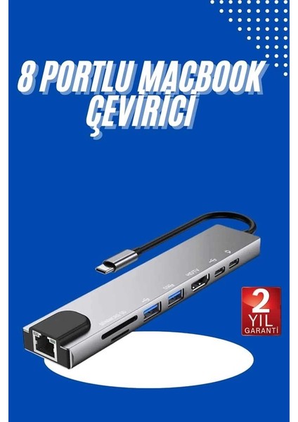 Buğz USB Type-C Hub Dönüştürücü Çevirici Çoklayıcı Macbook Çevirici 8 Portlu fiyatları