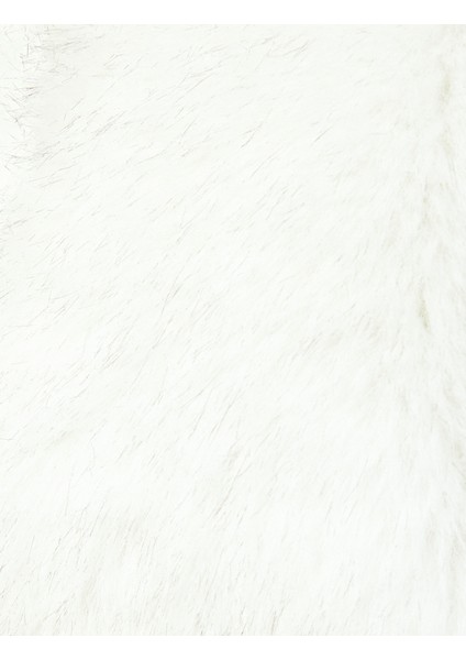 Kısa Peluş Ceket Suni Kürk Yuvarlak Yaka Düğmeli Uzun Kollu