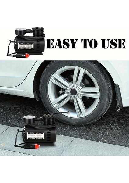 Buğz Plastik Gövdeli Siyah Mini Hava Kompresörü