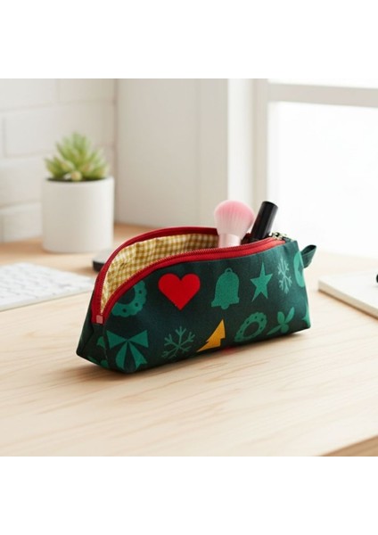 3954 El Yapımı Mini Makyaj ve Kalem Düzenleyici Çanta