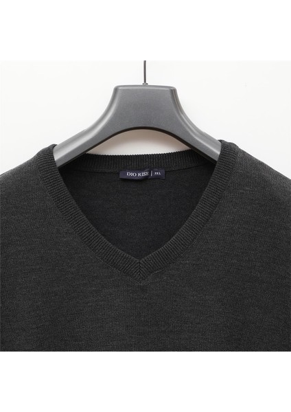 Erkek O Yaka Uzun Kol Ince Kazak - (3xl-7xl) - B180916 - Antrasit fiyatları