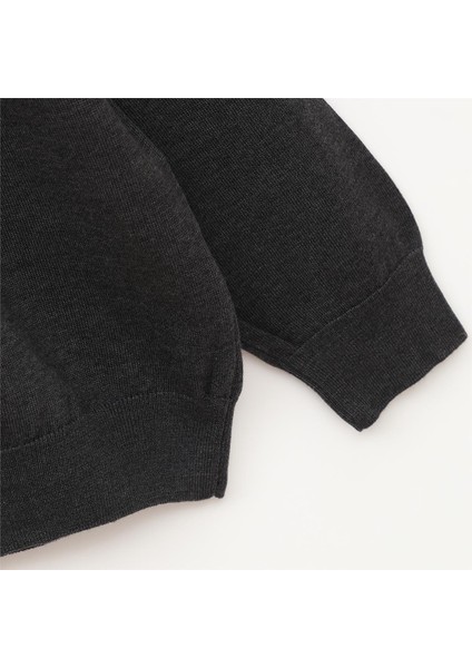 Erkek O Yaka Uzun Kol Ince Kazak - (3xl-7xl) - B180916 - Antrasit modelleri