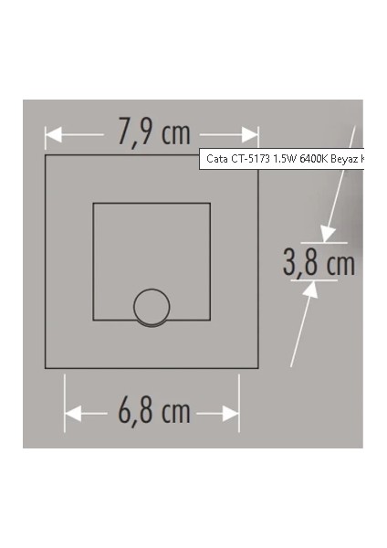 Buğz Cata Ct 5183 1.5 W Radar Sensörlü Kare Koridor Aydınlatması 6400K Beyaz Işık modelleri