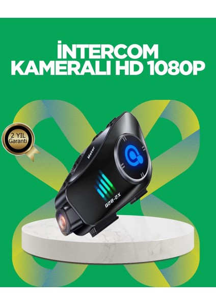 Buğz Q28 Bluetooth Kask Kulaklık 1080P Kamera – Su Geçirmez Motosiklet Interkom