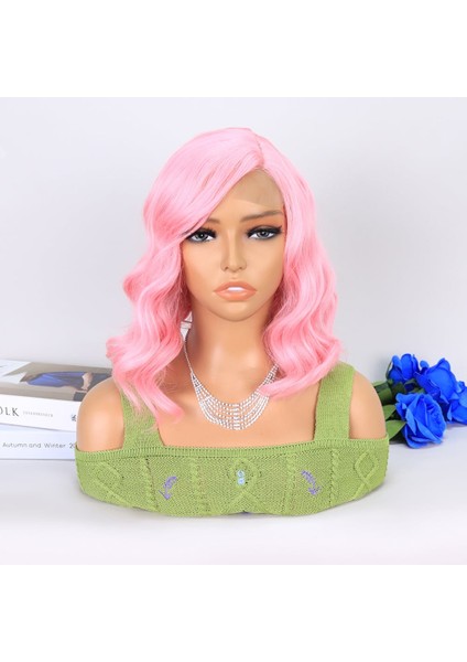 Şeker Pembe Yan Tül Peruk
