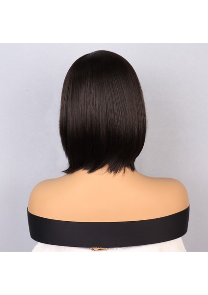 Kahverengi Kısa Balköpüğü Işıltılı Yan Tül Peruk fırsatları