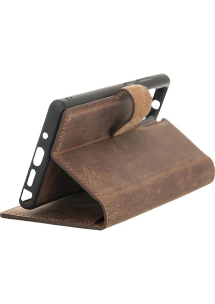 Buğz Samsung Galaxy Note 20 Uyumlu Deri Cüzdanlı Kılıf G2 Kahve fırsatları