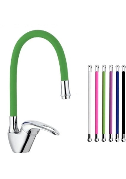 Buğz Mix Kuğu Mutfak Evye Bataryası Renkli Oynar Başlıklı Yeşil