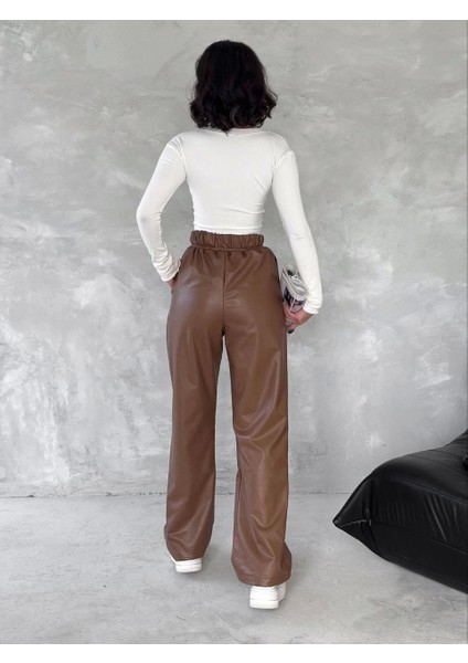Kendinden Ince Kemerli Deri Pantolon Kahve fırsatları