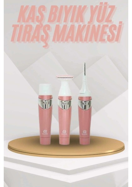 Buğz Yüz Kaş ve Tüm Vücut Epilasyon Aleti 3 Başlıklı Hassas Ciltlere Uygun Epilatör