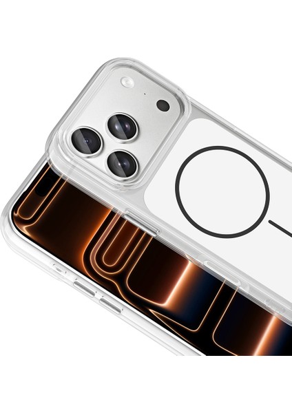 Apple iPhone 17 Pro Max Uyumlu M-Safe Özellikli Metal Butonlu Ikonik Silikon Kapak Beyaz modelleri