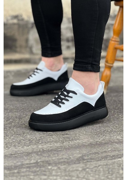 Kömür Beyaz Ortopedik Taban Erkek Casual Ayakkabı