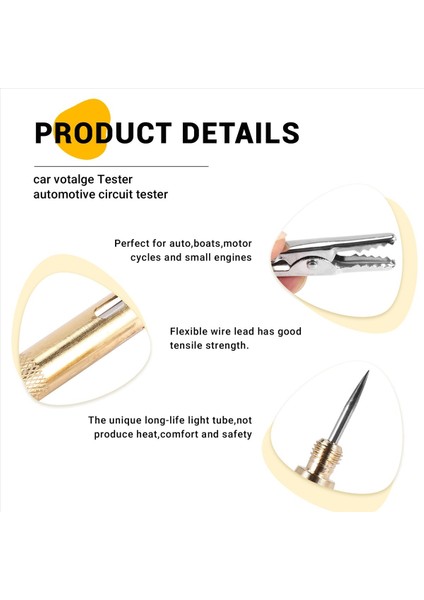 6V 12V 24V Araba Işık Test Cihazı Otomotiv Elektrik Test Cihazı Test Lambası (Yurt Dışından) fırsatları
