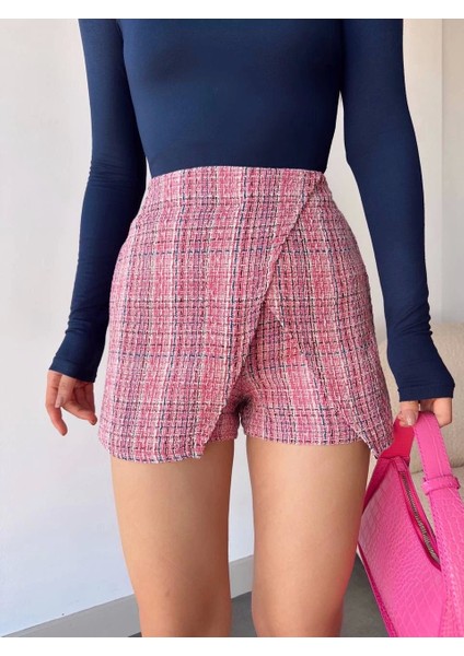Kapaklı Tüvit Şort Etek Kırmızı fiyatları