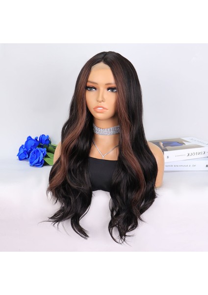 Koyu Kestane Perçemler Kahverengi Tül Peruk fırsatları