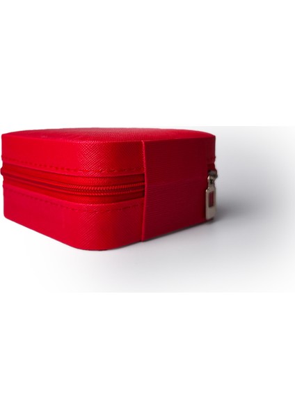 Çift Gözlü Seyahat Tipi Takı Kutusu Kırmızı