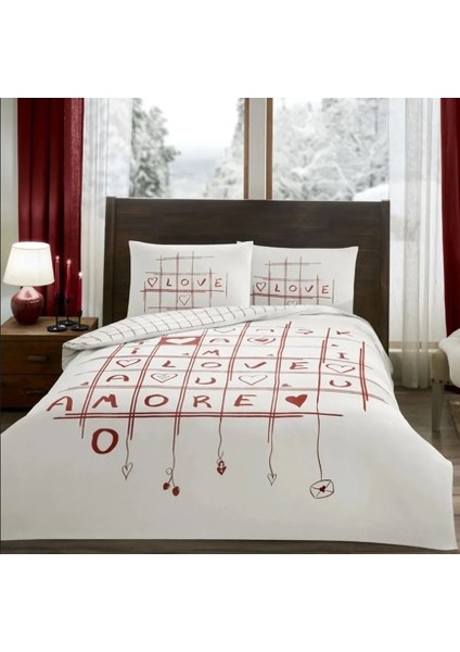 Glow Parlayan Çift Kişilik Nev Takımı Romenta Kırmızı