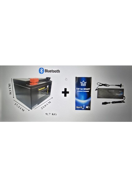 72V-20 Ah Lityum Akü + Şarj Cihazı (6 Adet 12-24 Akü Yerine Kullanılır) fiyatları