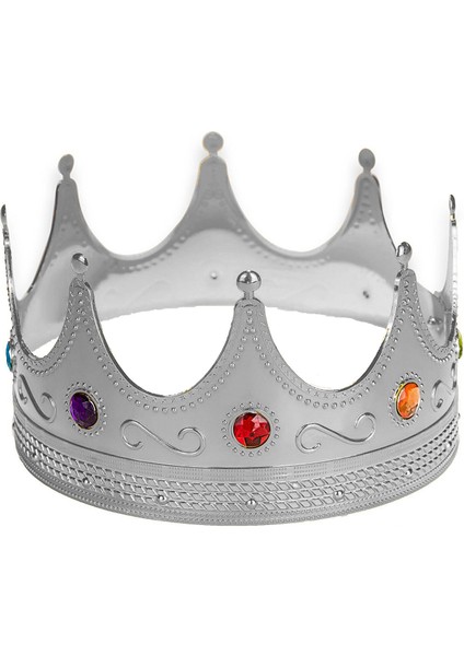 Gümüş Renk Yetişkin Çocuk Uyumlu Kral Tacı Kraliyet Tacı 60 cm fiyatları