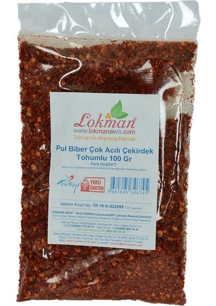 Pul Biber Çok Acılı Çekirdek Tohumlu 100 gr Paket fiyatları