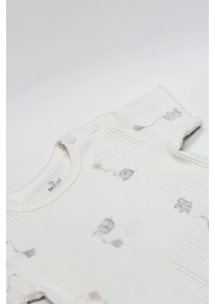 Flying Elephant Yarım Kol 2'li Body 17116 Ekru Gri fiyatları