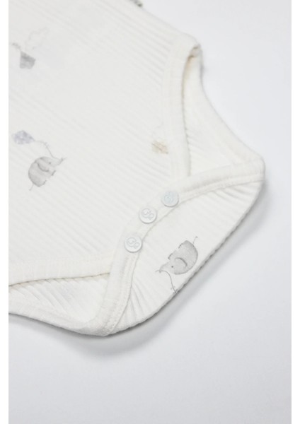 Flying Elephant Yarım Kol 2'li Body 17116 Ekru Gri fırsatları