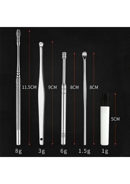 6 Parça Paslanmaz Çelik Kulak Balmumu Toplayıcı Çıkarıcı Temizleyici Bakımı Çubuk Seti modelleri