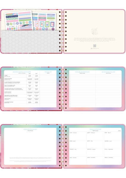 2026 Dikey Haftalık Ajanda – Yatay A5 Formda Spiralli Sert Kapak Haftalık Ajanda 21X15 cm Kolaj indirimleri