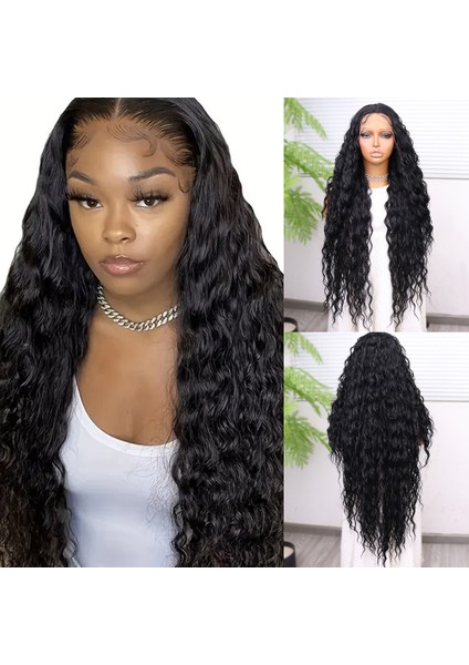 Siyah Fiber Sentetik Tül Peruk