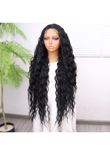 Siyah Fiber Sentetik Tül Peruk fırsatları