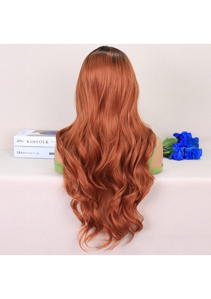 Siyah / Açık Bakır Ombreli Dalgalı Uzun Boy Tül Peruk fırsatları