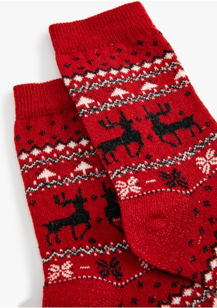 Desenli Yılbaşı Çorabı modelleri