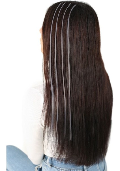 Fiber Sentetik Boncuk Kaynaklık Renkli Saç / Koyu Gri / 100 Adet modelleri