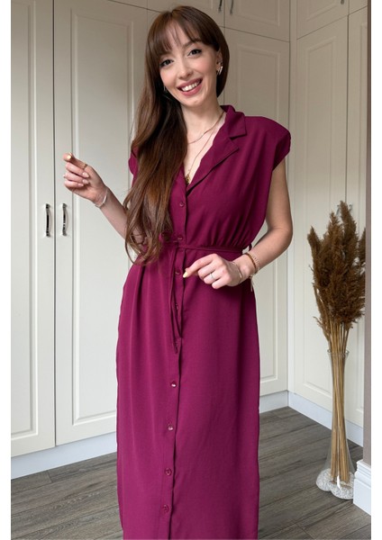 Bağlamalı Bordo Gömlek Elbise fırsatları