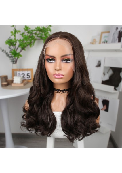 Kahverengi Orta Boy Hafif Dalgalı Tül Peruk modelleri