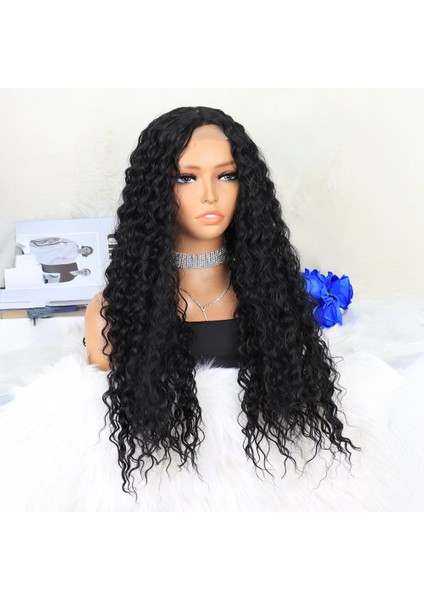 Afro Dalga Siyah Orta Boy Tül Peruk modelleri